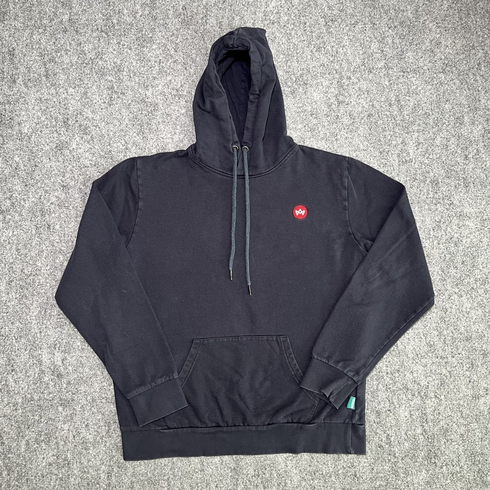 Kronstadt Denmark Pullover Hoodie Sweatshirt Black Men Size Medium BCI VTG‎